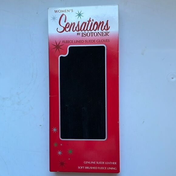 New in box Sensations by Isotoner black fleece lined X-large gloves - Picture 1 of 6